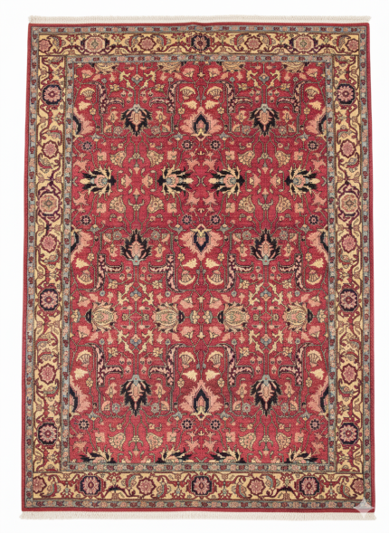 Handmade Red and Pink Persian Style Rug Heriz Pattern 8 x 10